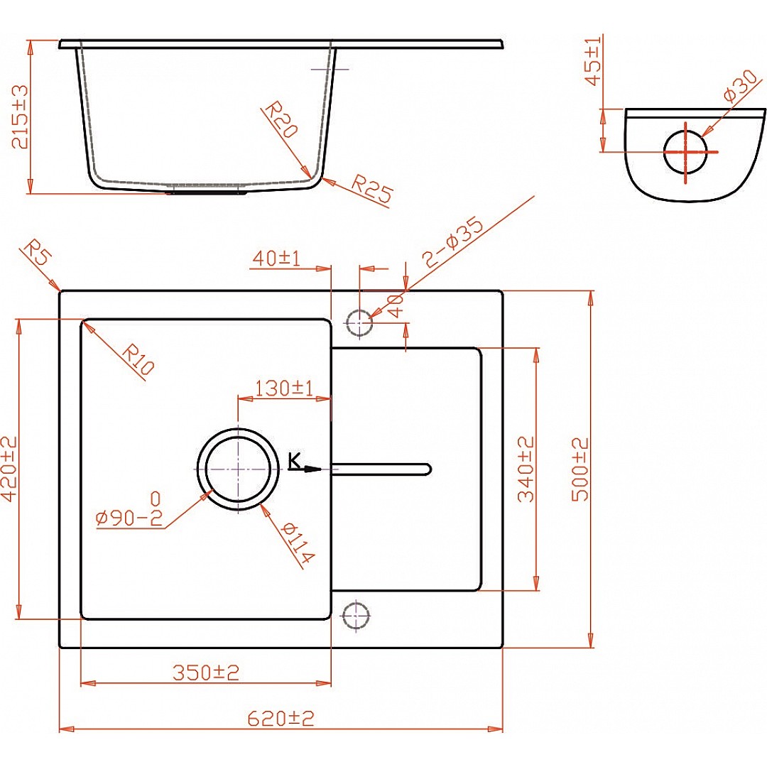 Комплект мивка и смесител 8220 GRAY + 718650 GRAY – Inter Ceramic 11.12.77.0111 – снимка 2